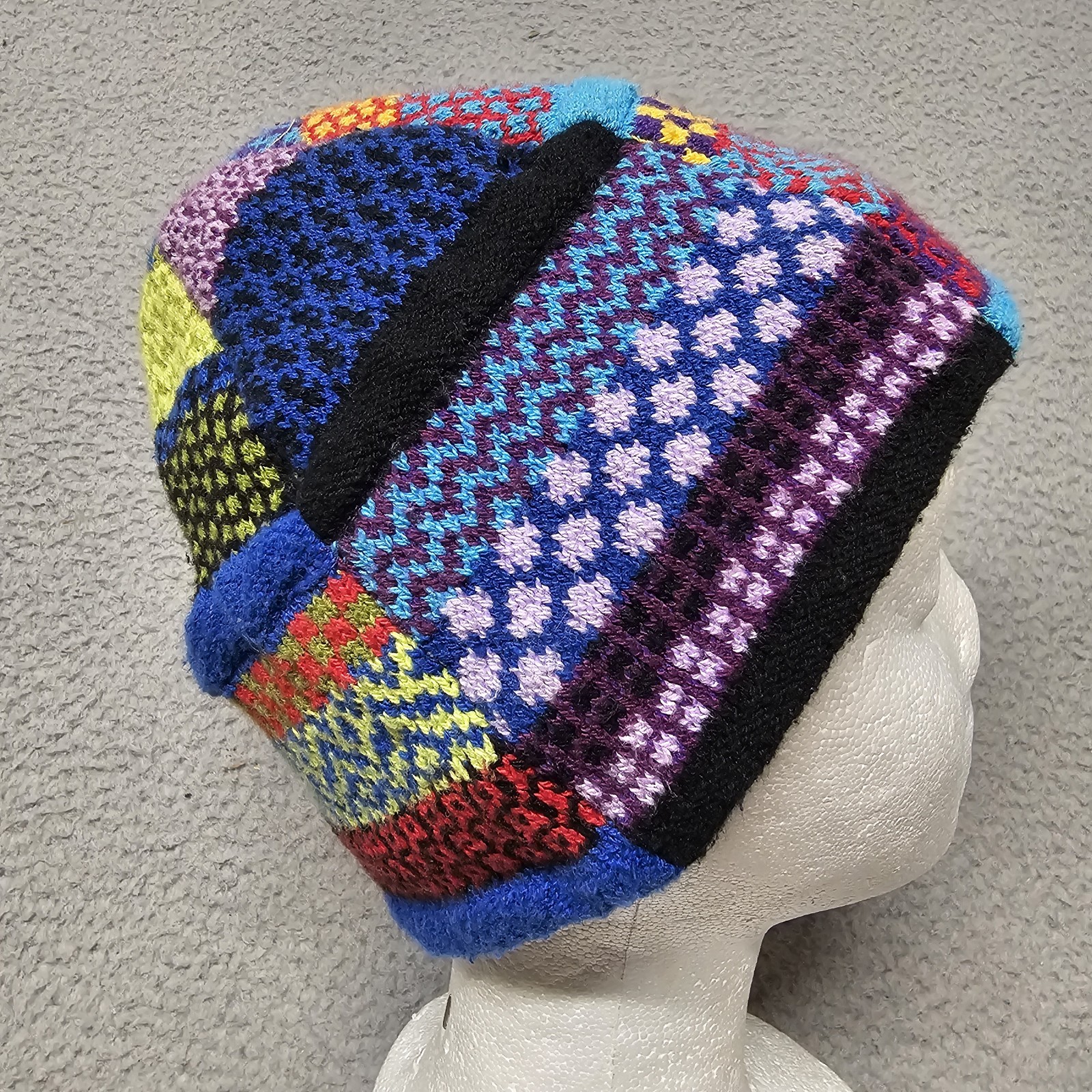 Solmate Socks Beanie Hat Patchwork Winter Cap USA… - image 5