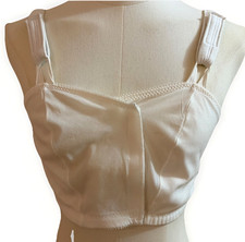 Post Surgery Bra Size Large White Front Hook  Loop Closure Mastectomy Support
