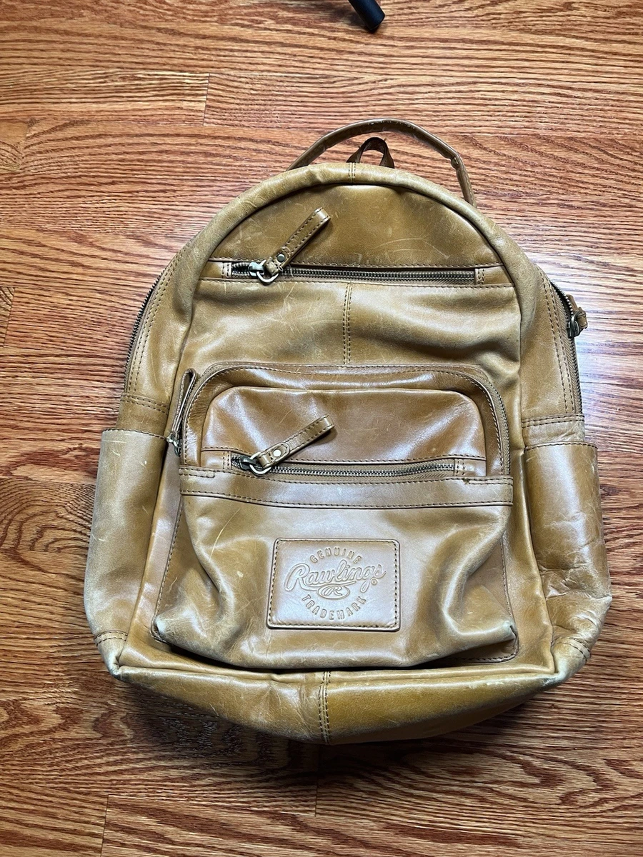 RARE Rawlings Red Label Genuine Leather Backpack Brown Red Stitch NEW Amazon.com | Rawlings | Leather Backpack Collection  main image 4
