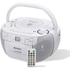 TR621 CD and Cassette Player Combo, Boombox CD Player for Home, AM/FM