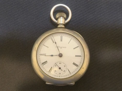 Antique Elgin 18s 7j Pocket Watch Grade 208 Mod 5 Dueber Silverene Case Running