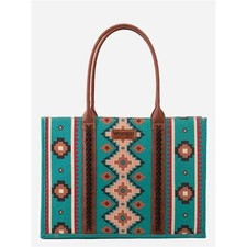 Montana West 381549 Aztec Wrangler Canvas Tote Turquoise