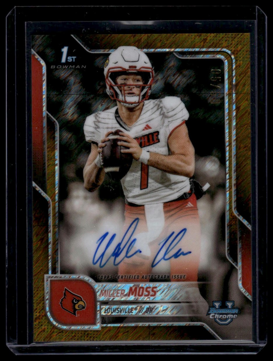 2025 Bowman U Chrome #BCA-MMO Miller Moss Autograph Gold Shimmer Refractor #5/50