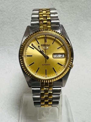 Authentic Seiko 5 OH completed 7S26 3110 automatic day date gold 27 hours operat