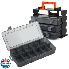 MoNiBloom 12-Grid Portable Tackle Boxes Organizer with Handle, Cl