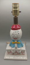 Vintage Ceramic Humpty Dumpty Nursery Child's 11  Lamp Working