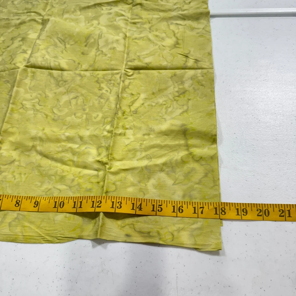 batik quilting fabric cotton green abstract tie dye 18x42 - Image 3 of 4
