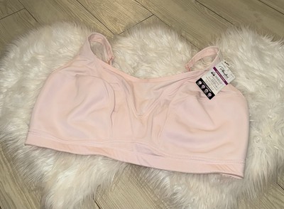 Playtex US4221 Bounce Control Wire Free Sports Bra Unlined Womens 44G Pink New