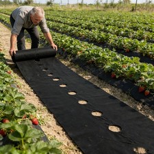 0.6x8m' Woven Ground Cover Landscape Fabric Weed Barrier