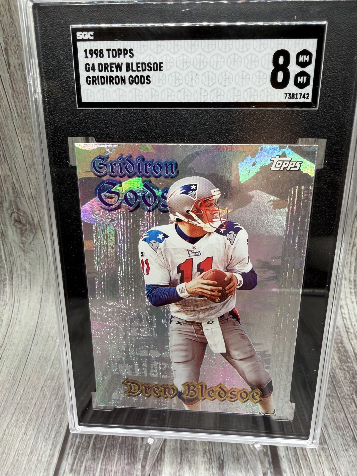 1998 Topps - Gridiron Gods Drew Bledsoe #G4 New England Patriots SGC 8 Nm / Mt