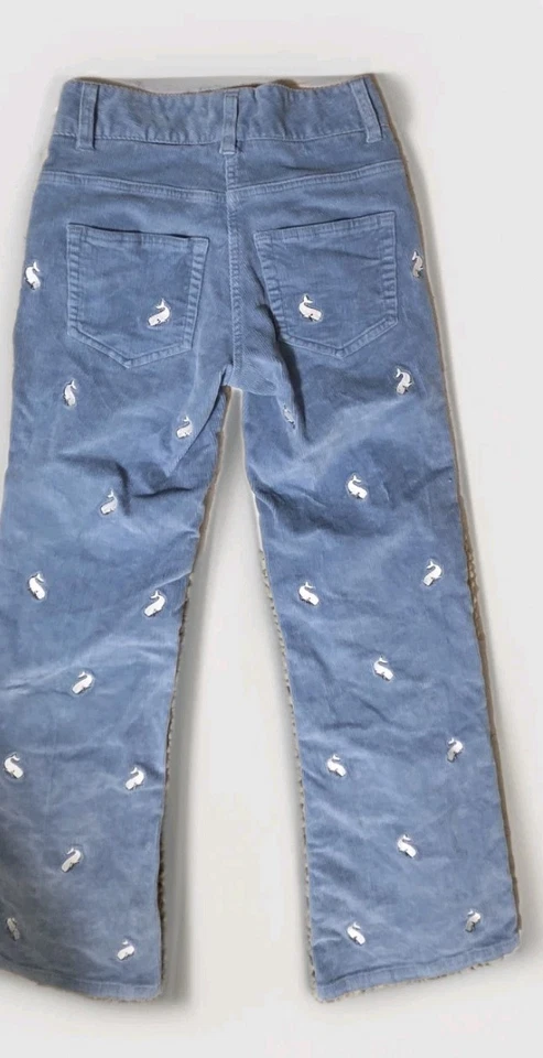 Pantalones de pana para mujer azul náufrago con ballenas talla 0 ¡Bolsillos acampanados! Foto 2 de 4