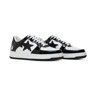 A Bathing Ape Bapesta Men s Low Top Black/White Colorblock Lace-Up Sneaker