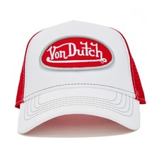 NEW Von Dutch Hat Gym RED White Patch Trucker Mesh SnapBack Cap Retro unisex Y2K