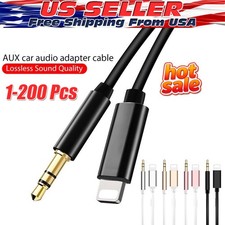 IPhone 7 8 X XR 11 12 13 Pro Max 8 Pin to 3.5mm AUX Audio Car Adapter Cord lot