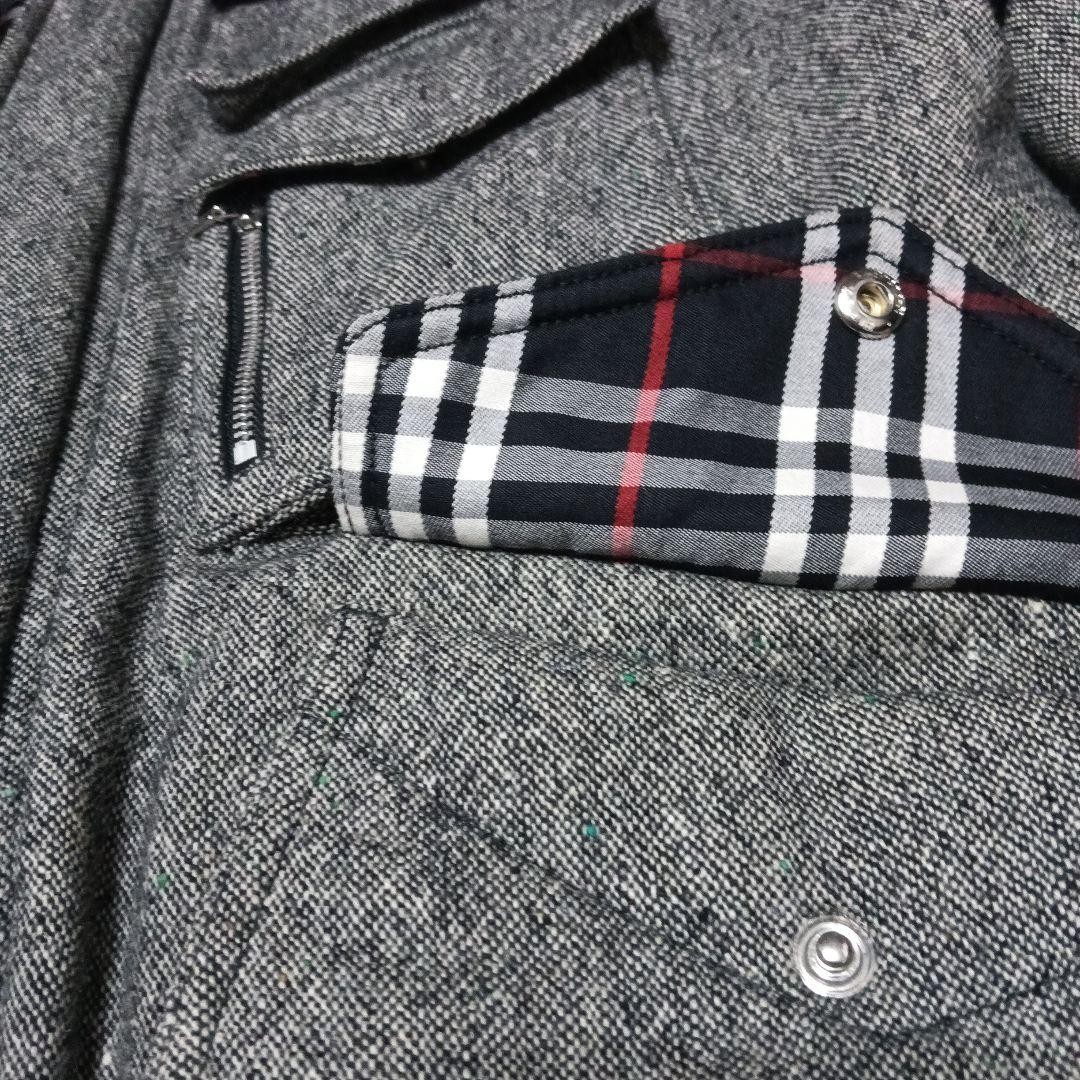 BURBERRY BLACK LABEL Down Jacket Gray Check Size M From Japan thumbnail 15