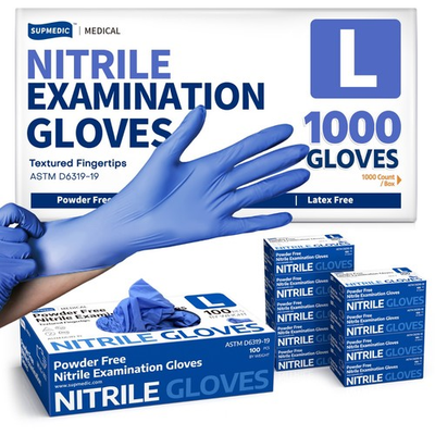 #ad Medical Nitrile Exam Gloves Blue Iris Powder Free Food Safe Disposable Glove $59.98