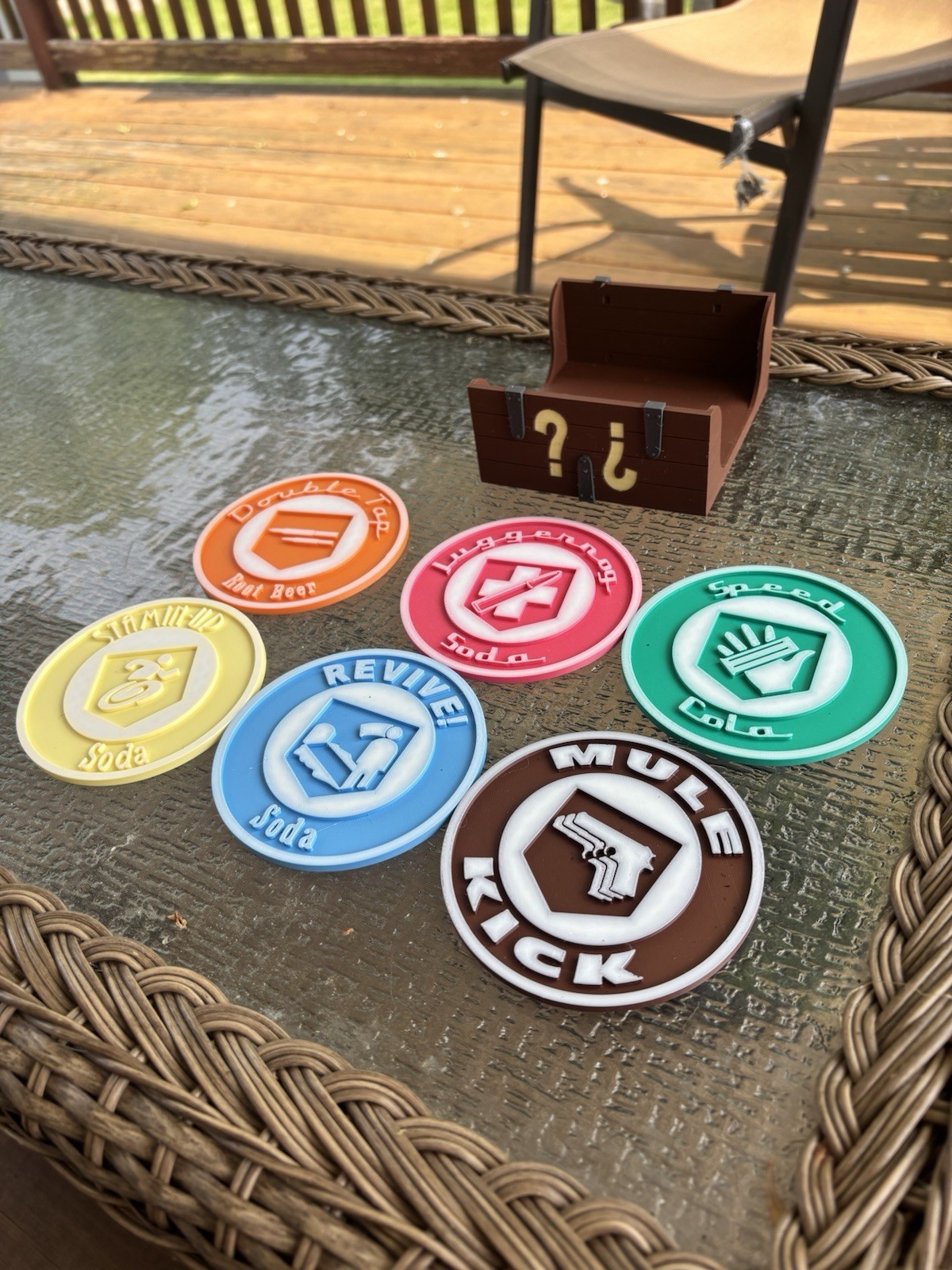 COD Zombies Perk Coaster Set – 6-Pack with Mystery Box Holder