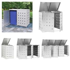 Mülltonnenbox Mülltonnenverkleidung Edelstahl Müllbox Gartenbox 1/2/3/4 Tonnen