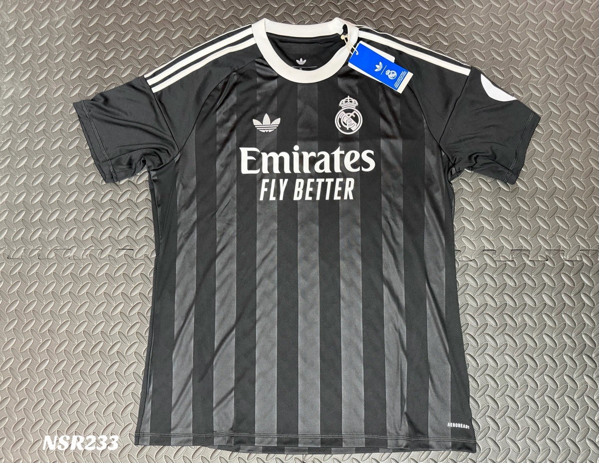 ADIDAS REAL MADRID 25/26 THIRD GOALKEEPER BLACK WHITE SOCCER