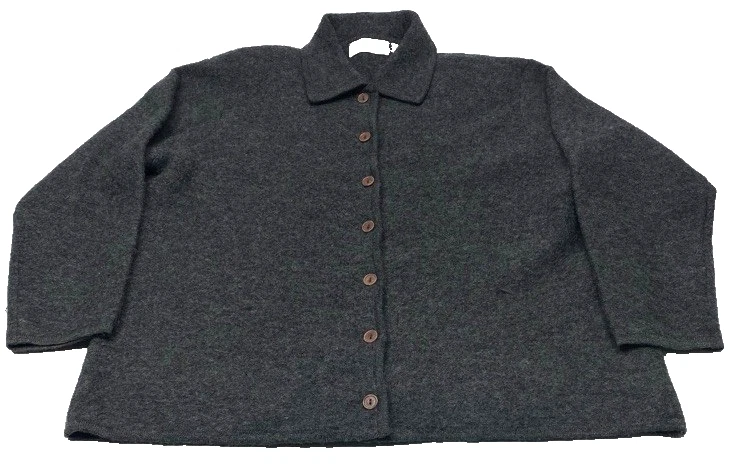 Chaqueta Liz Claiborne Elisabeth 100 % lana gris abotonada talla grande para mujer talla 2 Foto 2 de 4