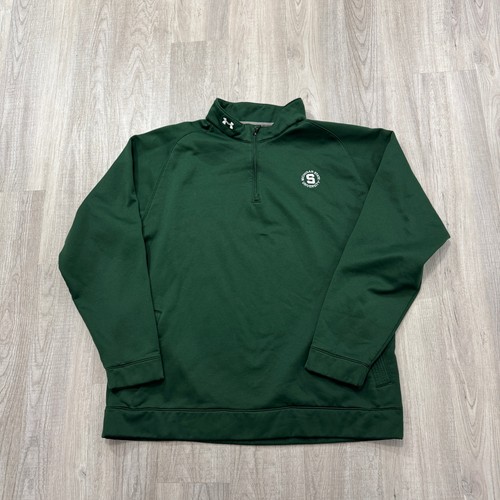 Under Armour Michigan State Spartans 1/4 Zip Herren 2XL XXL Grün Pullover MSU