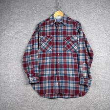 Vintage Pendleton Wool Flannel Shirt Mens Medium Red Blue Plaid Made in USA