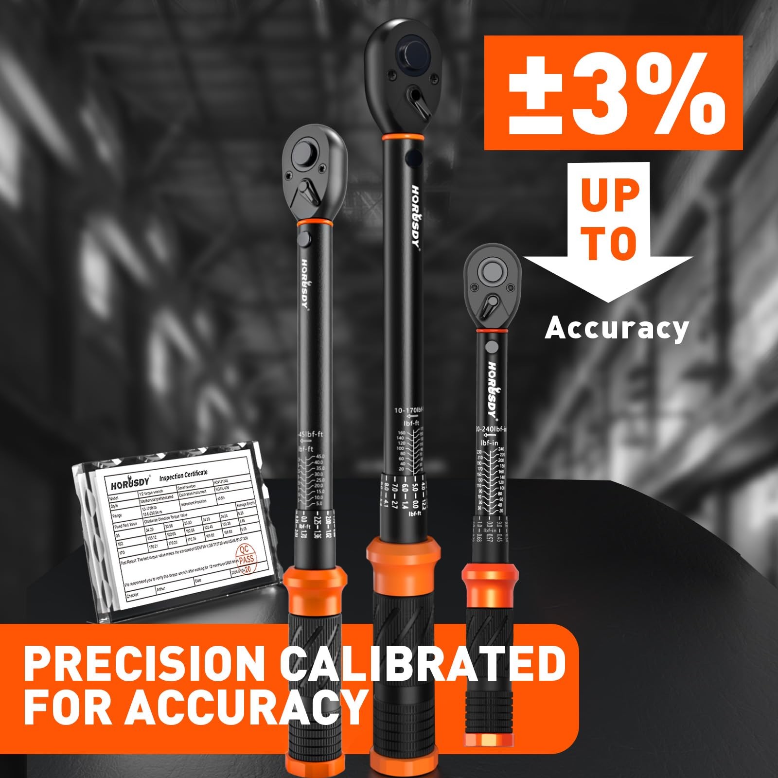 3Pack Torque Wrench Set 1/4", 3/8", 1/2" Drive Click Extra with Extension Bars