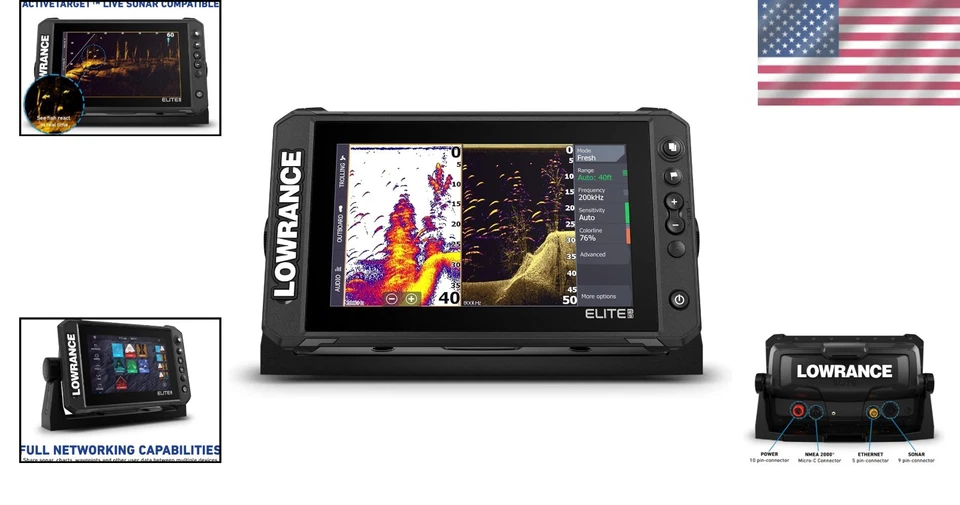 Advanced 9-Inch Fishfinder with Active Imaging & Live Sonar for Ultimate Fishing - Image 2 of 4