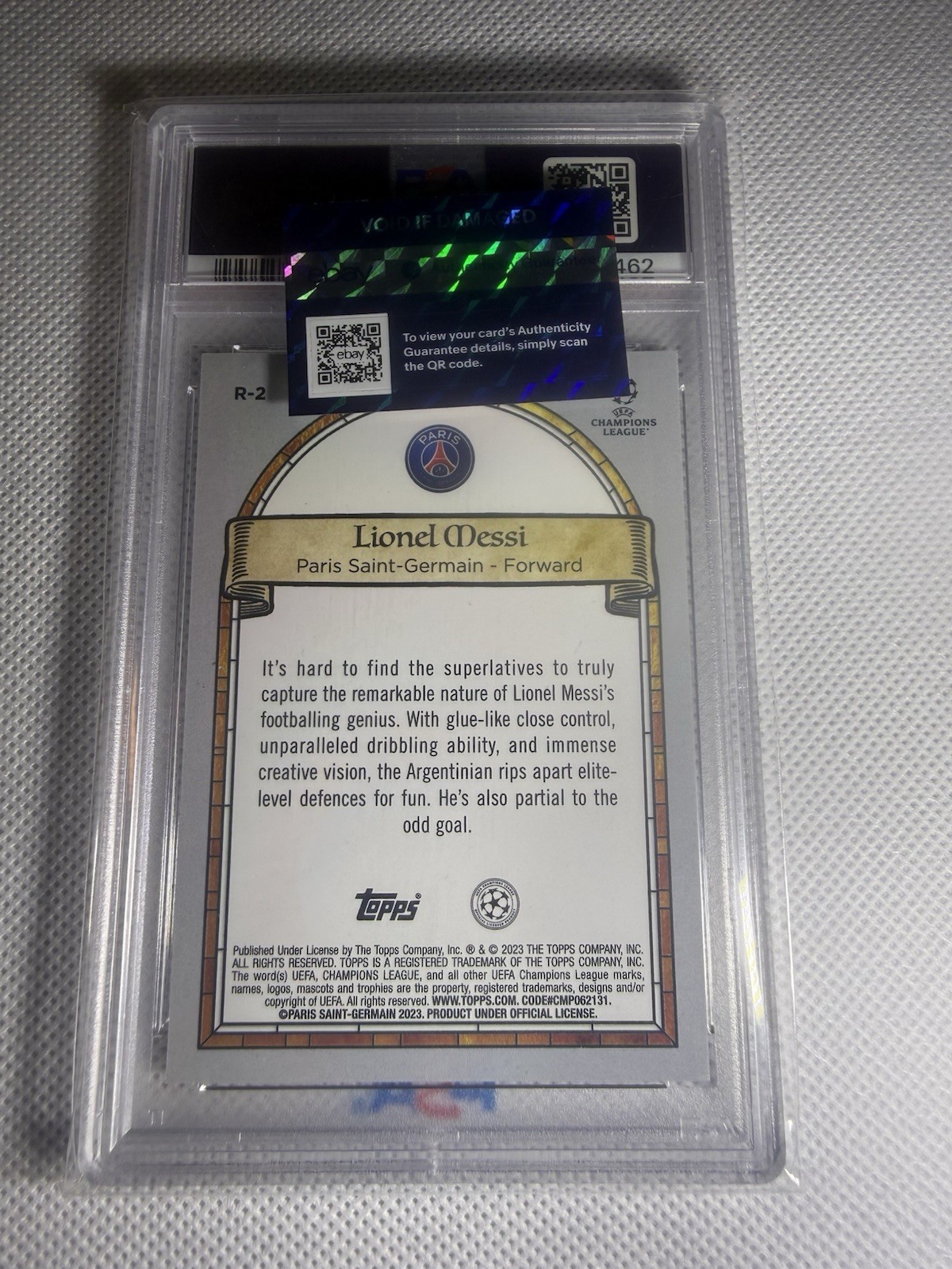 2022-23 Topps Merlin UEFA - Renaissance Lionel Messi #R-2 PSA 10 GEM MT view 3