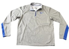 Nike Sweatshirt Mens Large Fleece Gray Therma Fit Quarter Zip