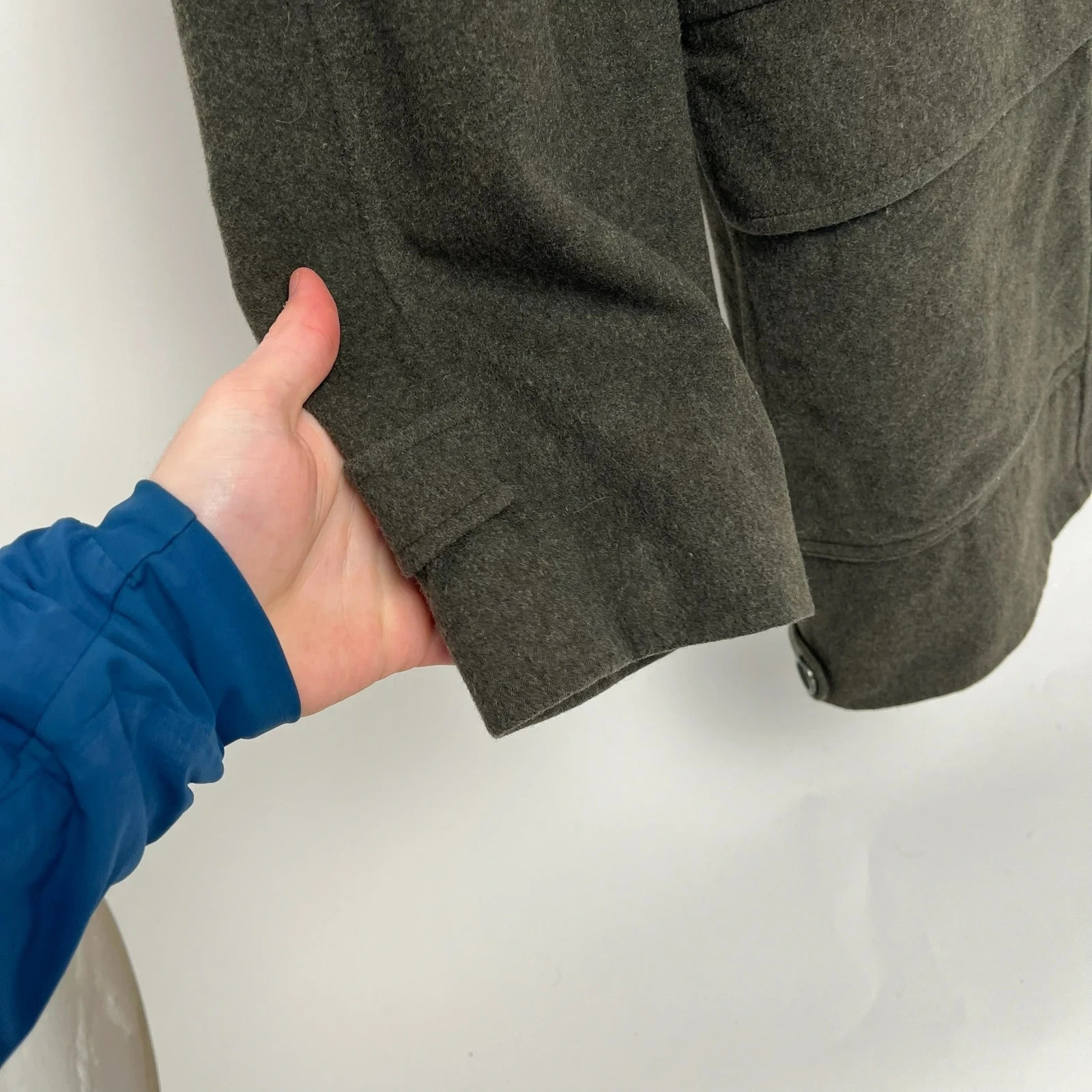 Burberry Wool Green Overcoat image 4