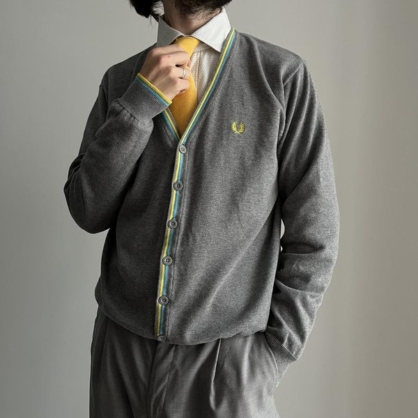 Men Fred Perry Sweater Silver Cotton 38 / M / 46