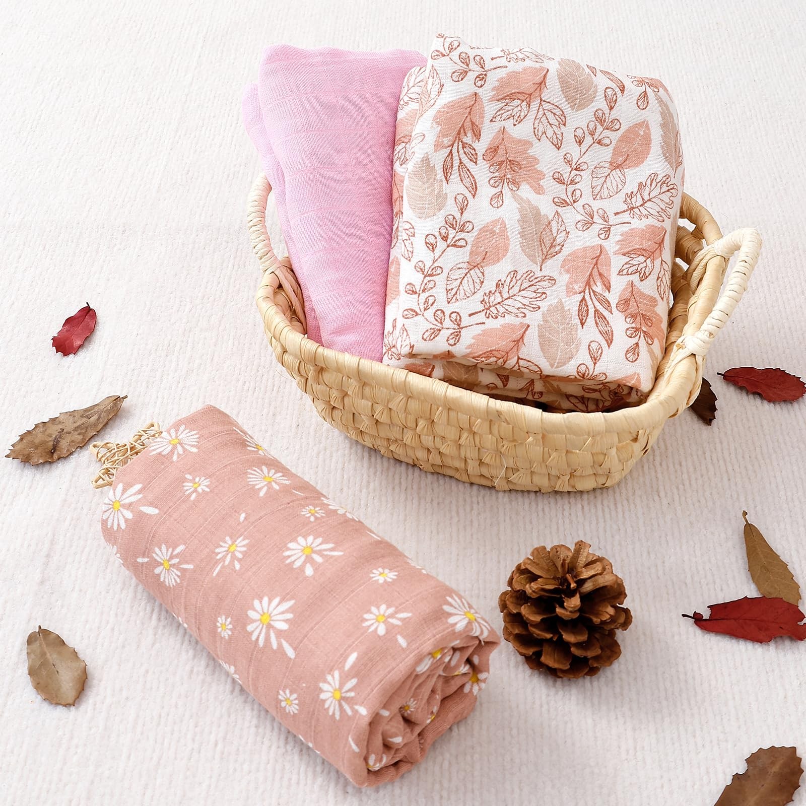 3 Set Muslin Swaddle Blankets,Essential Baby&Newborn Swaddling,Perfect for Bo... thumbnail 7