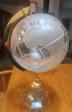 Lead Crystal Earth Globe Hand Blown Germany Crystal Glass Industries