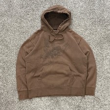 De Colección Y2K Fox Racing Sasquatch Sudadera con Capucha Marrón Sudadera Para Hombres Grande Patinador Tribal