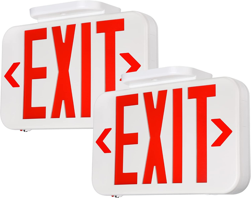 Red Breakfest Sign 2-Pack Red Letter LED Exit Sign with Battery Backup, White 744759174345 ...