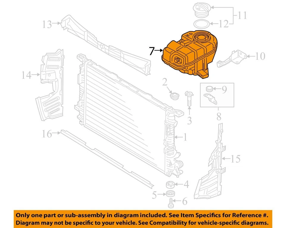 Audi A6 2013 botella de desbordamiento de refrigerante OEM 88 k millas - LKQ431304558 Foto 4 de 4