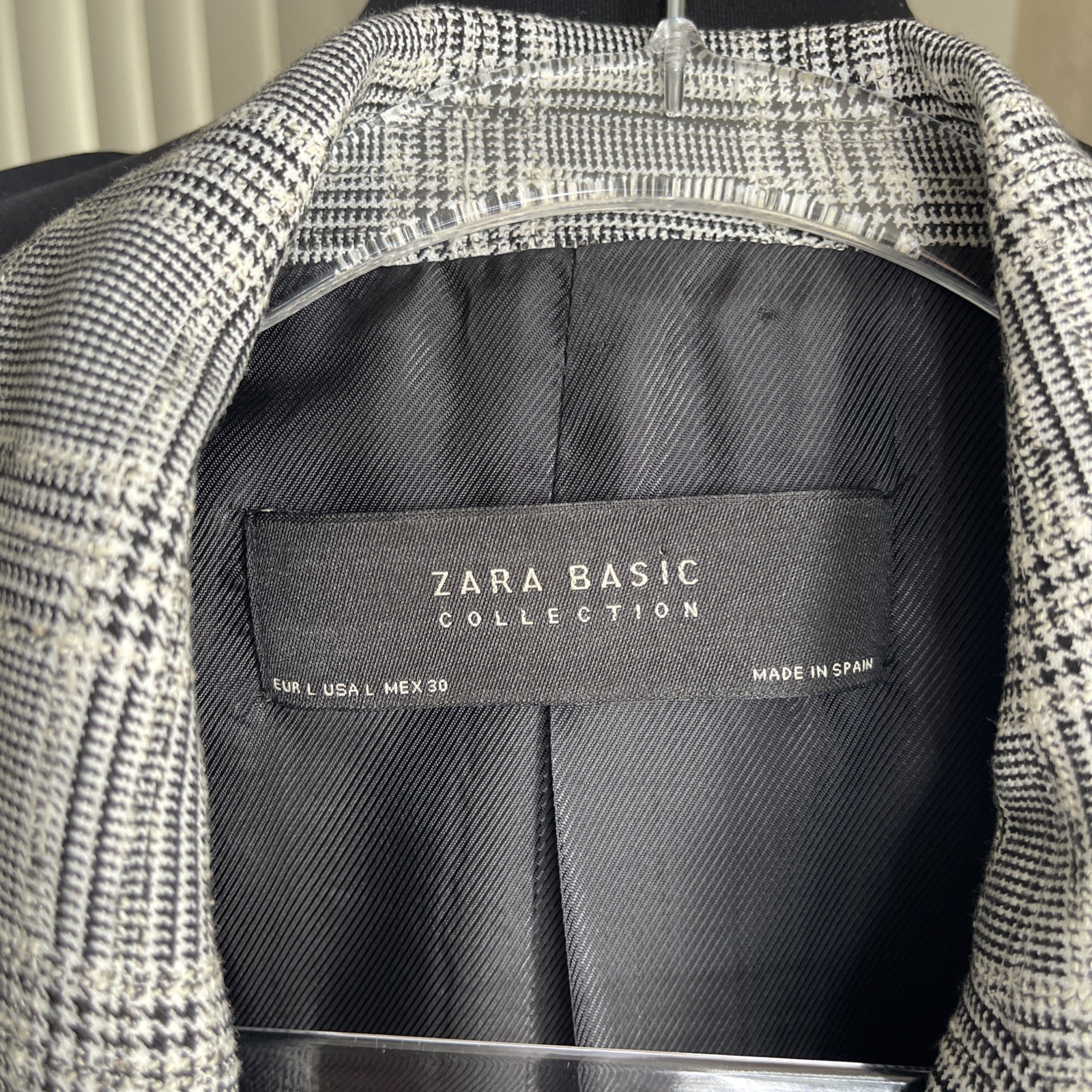 ZARA Double Breasted Textured Checked Blazer Jack… - image 4