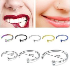 20G 1/4" 6mm Tiny Surgical Steel Nose Hoop Tragus Septum Ring Helix Daith Ear