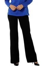 DG2 by Diane Gilman Super Stretch Knit Denim Wide-Leg Jean Black