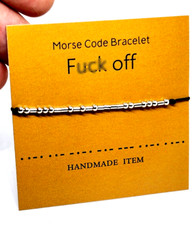 Morse Code F*ck Off Bracelet Bead Hidden Secret Message Quirky Adult Jewellery