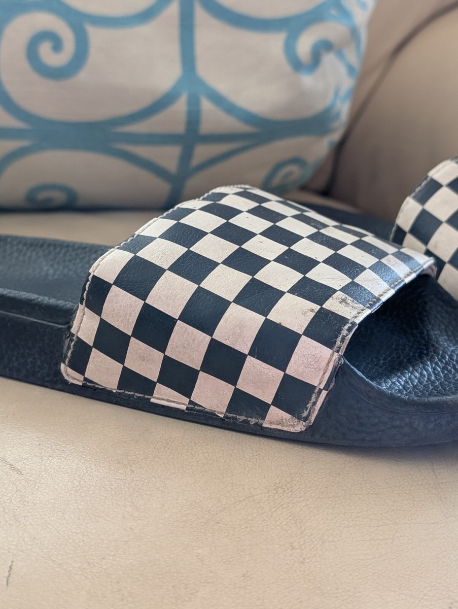 Men's Checkerboard Vans size 8 Slip On slides sandles View 4