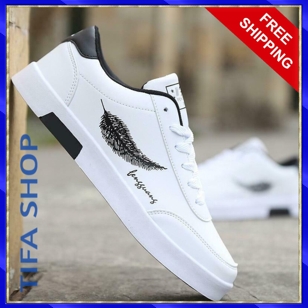 Zapatos Casuales Blancos Para Hombre Zapatillas De Cuero Moda Cómodas | eBay