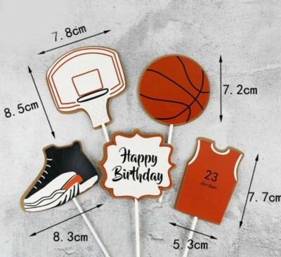 Basketball Cake Topper,Happy Birthday Cake Topper Décoration,20 Pcs Décorations De Gâteau De Basketball Cake Topper,Happy Birthday Cake Topper Décoration,20 Pcs Décorations De Gâteau De