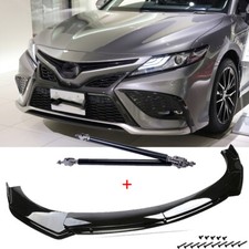 Front Bumper Lip Spoiler Splitter Strut Rods Black 2014 Toyota Camry