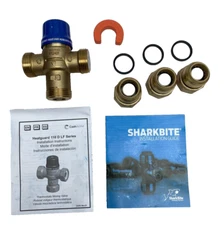 3/4" TMV HG110-D Thermostatic Mixing Valve with Sharkbite Ends, Brass, # 24505