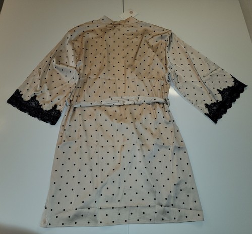 Icollection Pink With Black Polka Dot Robe With Sash Size Medium - Picture 2 of 8