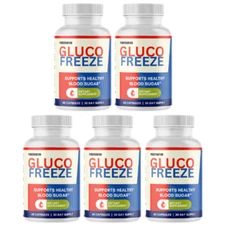 Gluco Freeze Natural Formula Blood Sugar Support Supplement, 5 Bottles