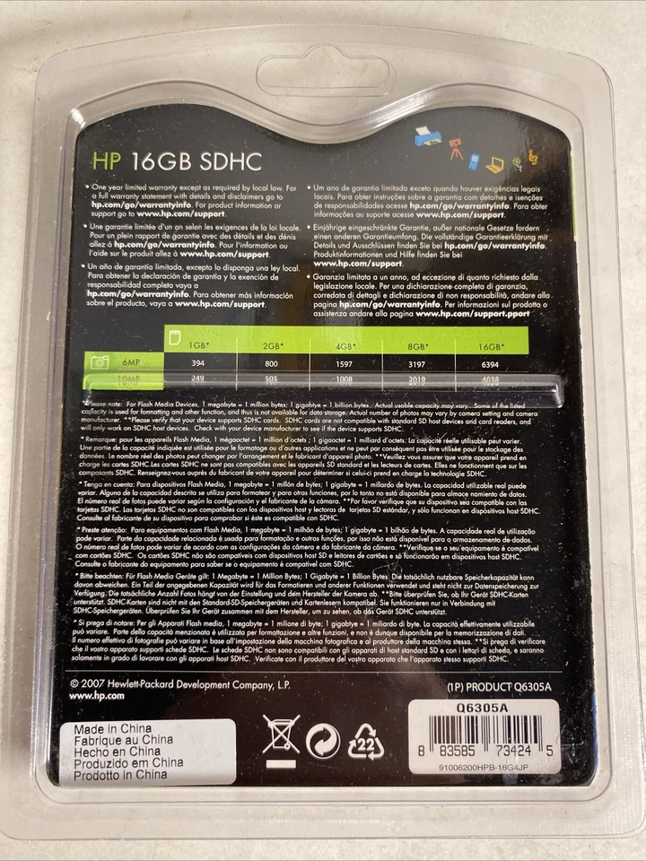 HP 16GB SECURE DIGITAL Class 4 SDHC Flash Memory Card Q6305A - Image 3 of 3