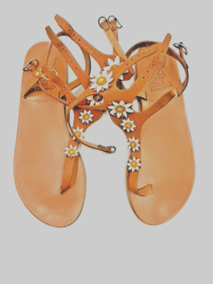 Ancient Greek Sandals Fabrizio Viti Neutral Floral Leather 